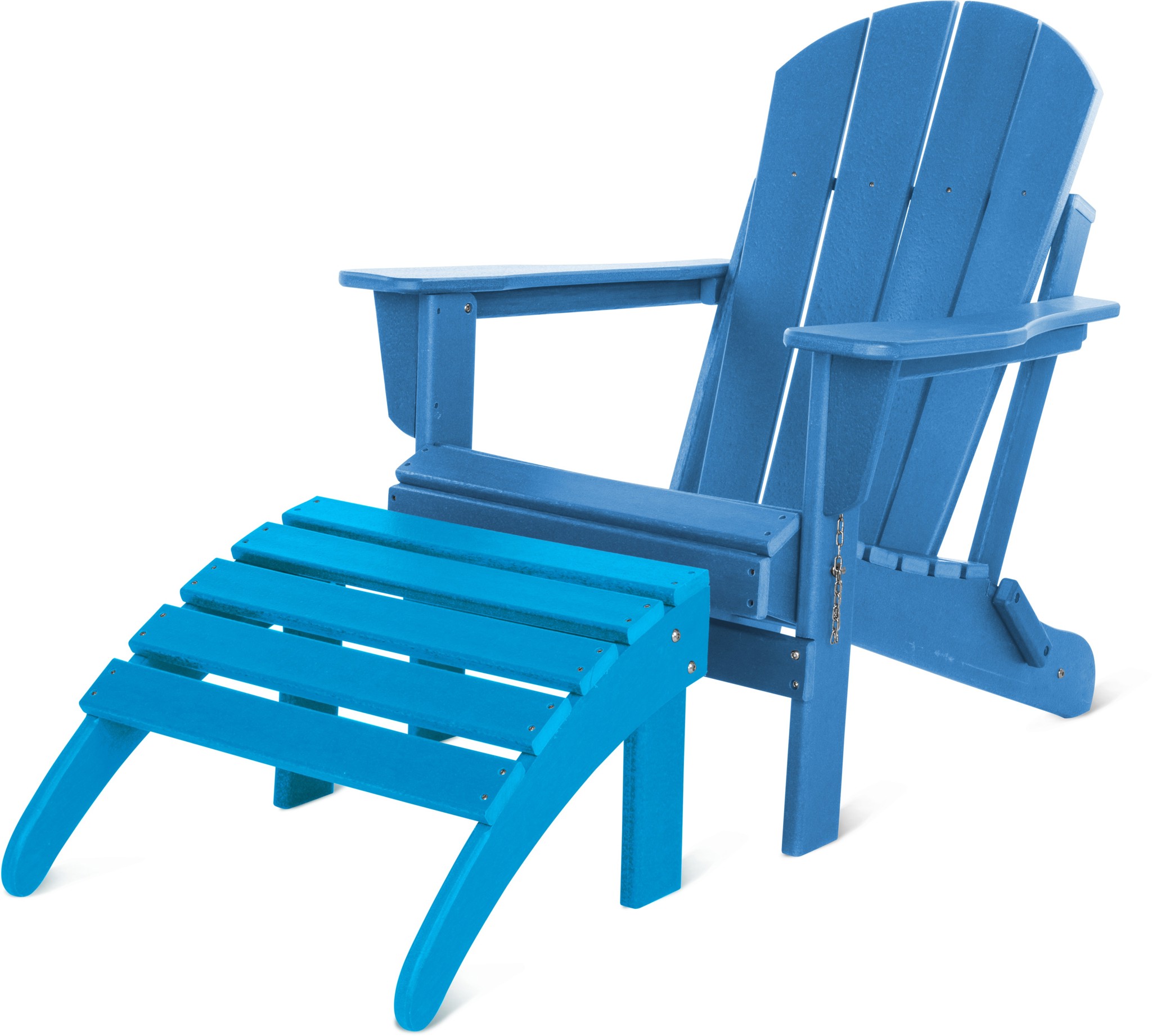 Bild von Gartenstuhl Adirondack mit Fußstütze Blau