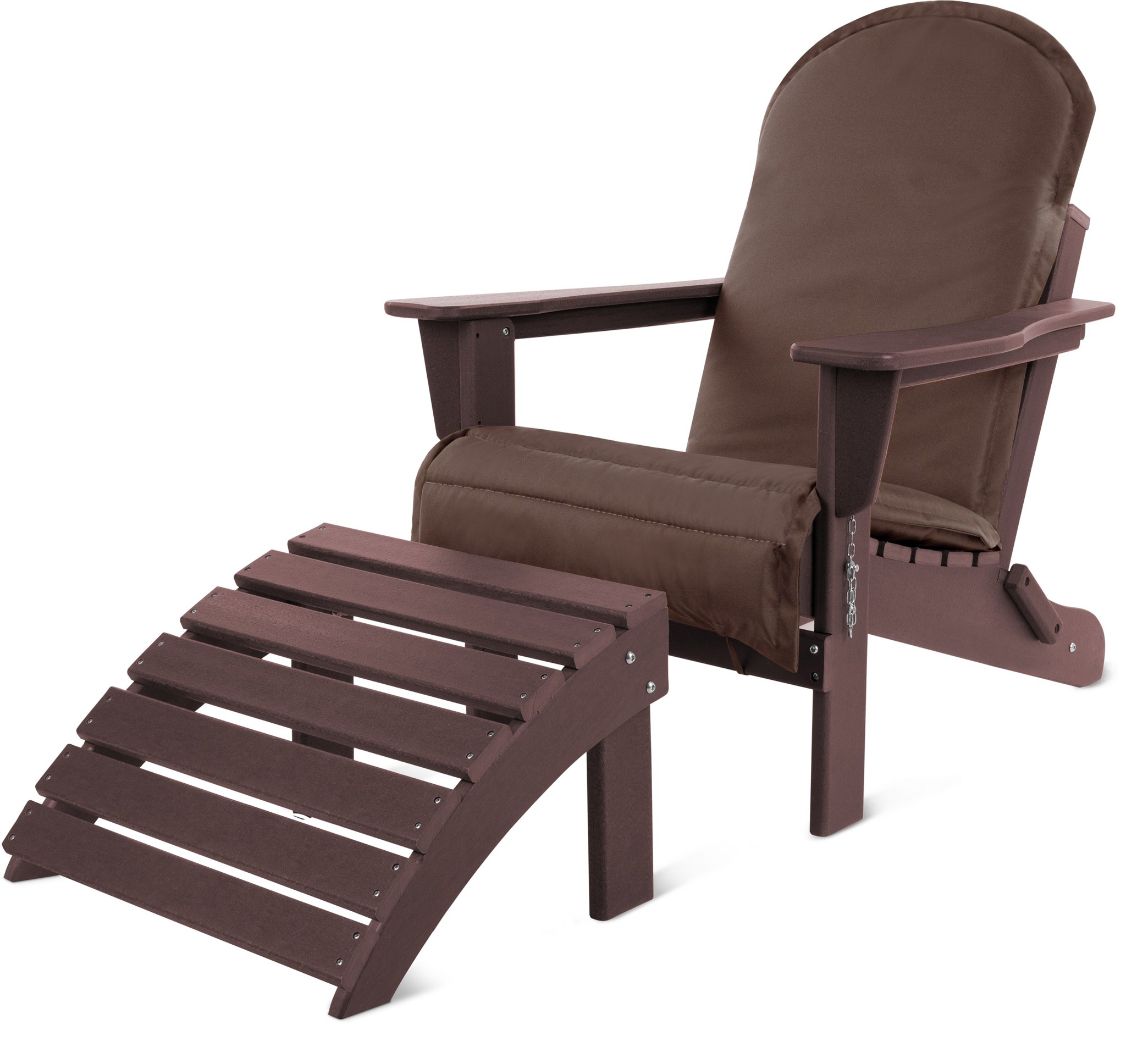 Bild von Adirondack Gartenstuhl mit Fußstütze und Auflage Bordeaux