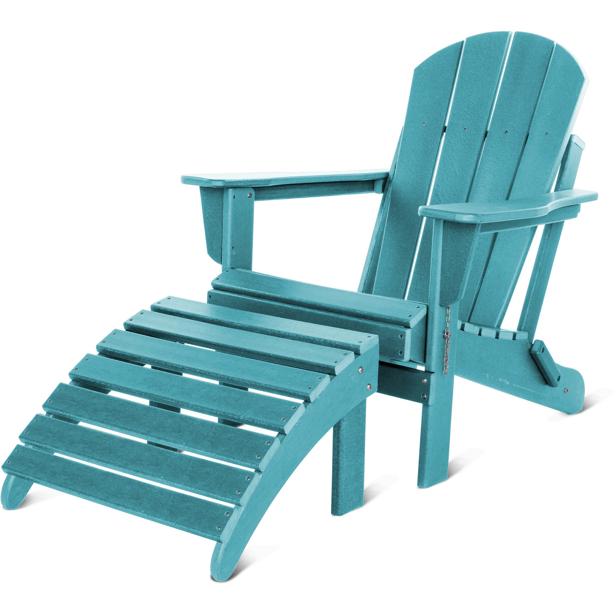 Bild von Gartenstuhl Adirondack mit Fußstütze Türkis
