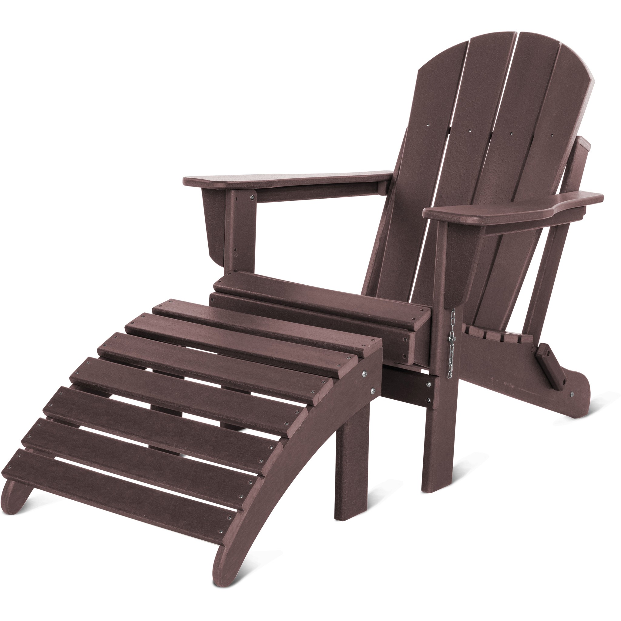 Bild von Gartenstuhl Adirondack mit Fußstütze Bordeaux
