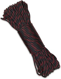 Bild von Entzündbares 550-Paracord-Seil, 4 mm x 30 m „Fire Rope“ Schwarz/Rot