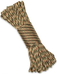 Bild von Entzündbares 550-Paracord-Seil, 4 mm x 30 m „Fire Rope“ Woodland