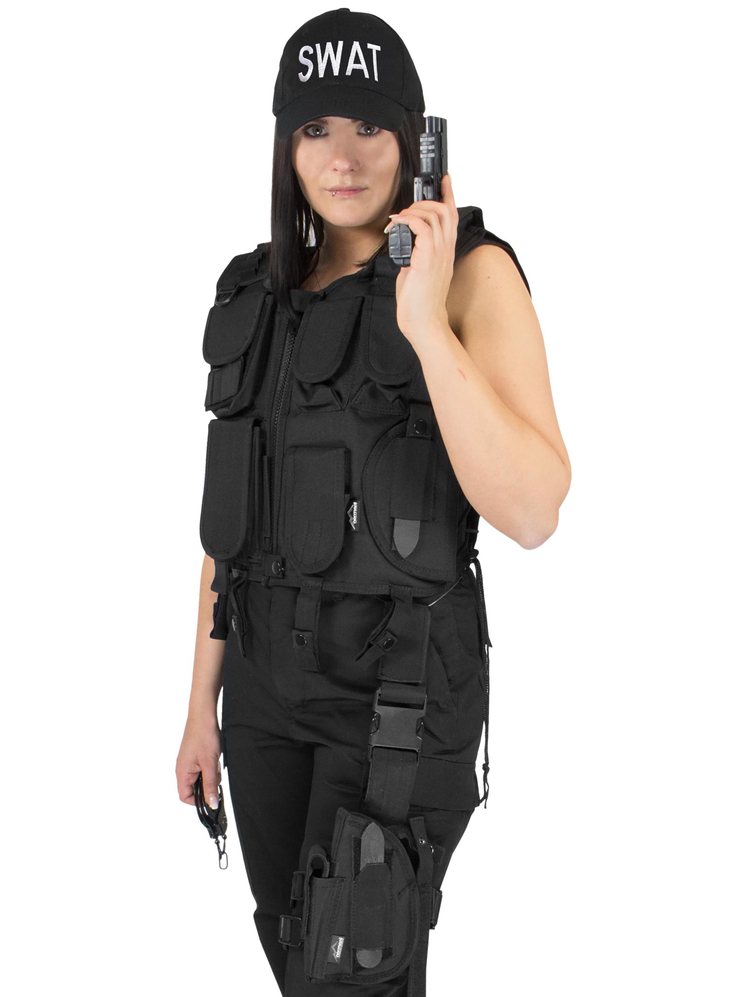 Bild von Police Kostüm bestehend aus Weste, Patch, Holster, Cap und Handschellen SWAT