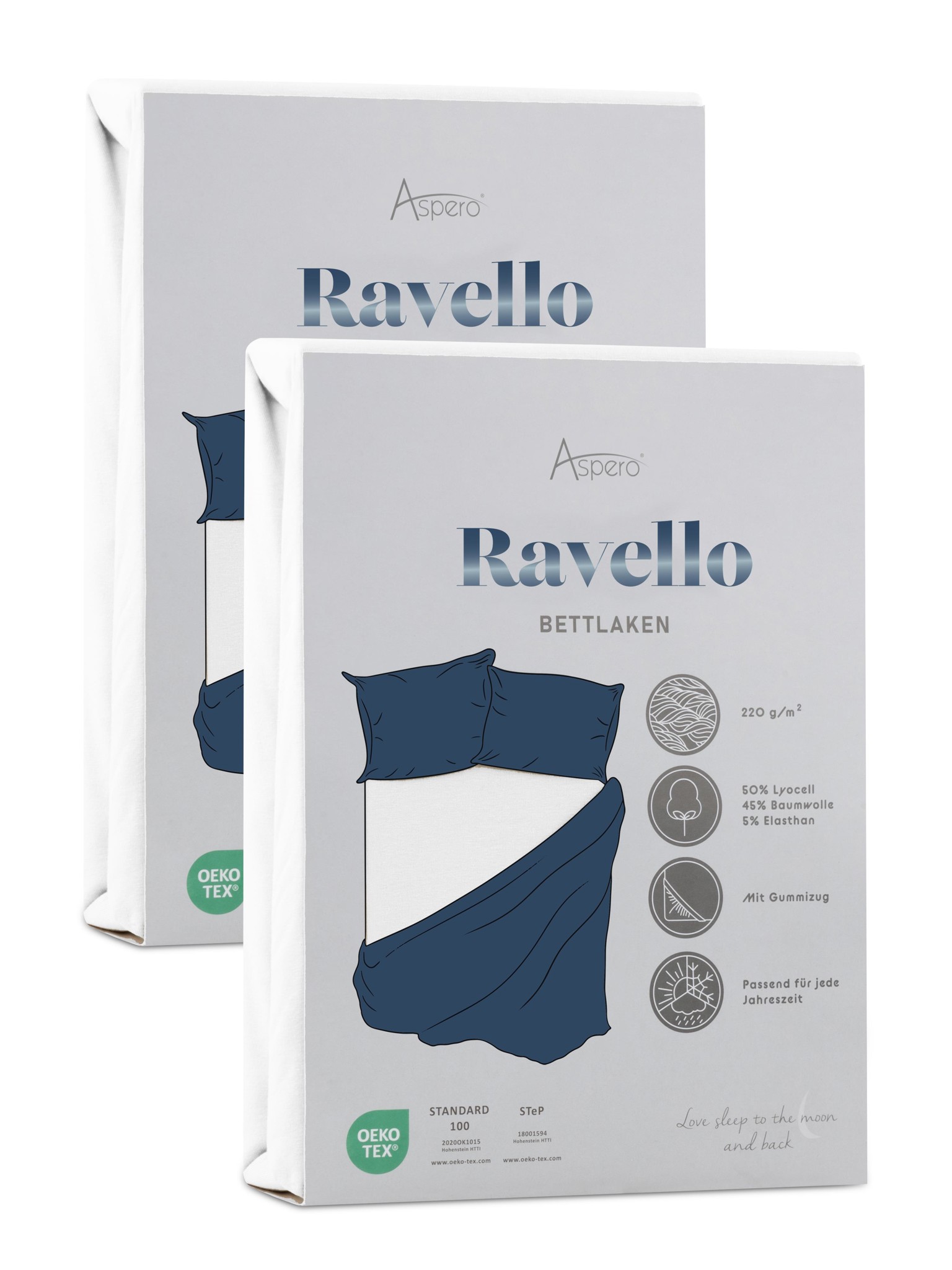 Bild von 2 x Spannbettlaken „Ravello“ Weiß