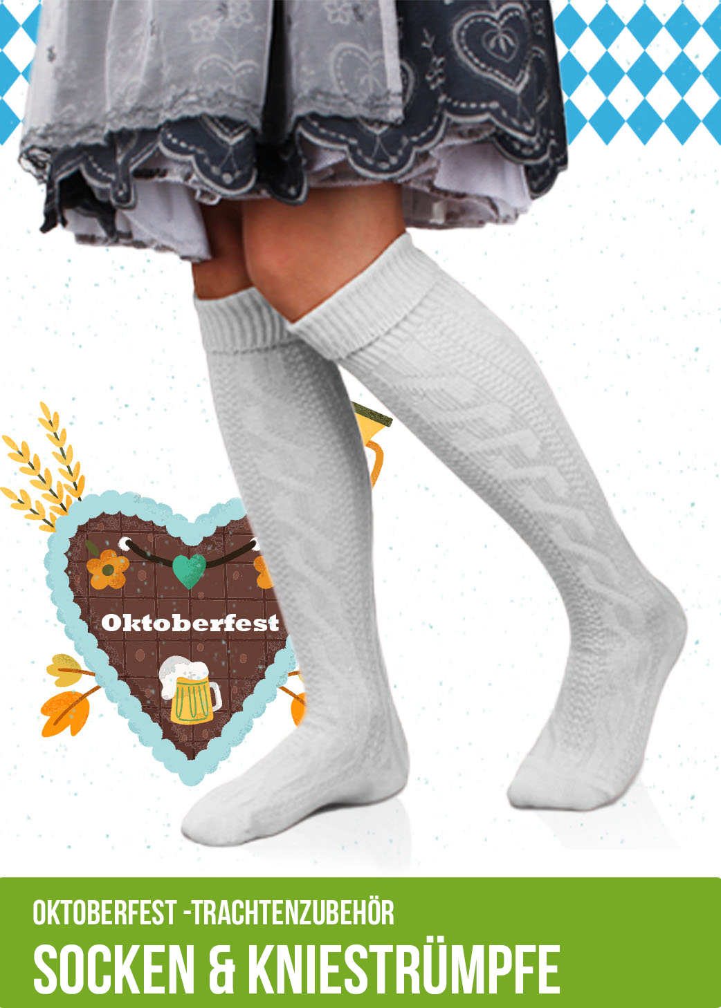 Oktoberfest - Trachtensocken - Trachten Kniestrümpfe