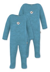 Zeige Details für 2er Pack Baby Merino Strampler „Levin" Blau Bild von 2er Pack Baby Merino Strampler „Levin" Blau
