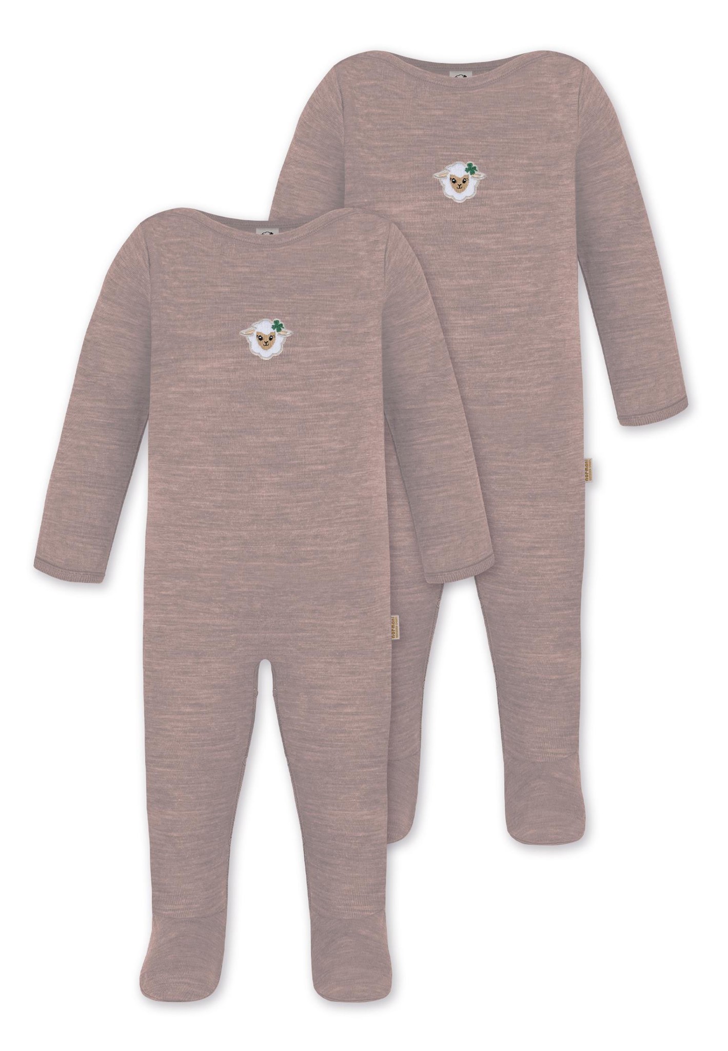 Bild von 2er Pack Baby Merino Strampler „Levin" Rosa