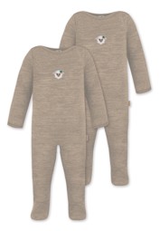 Zeige Details für 2er Pack Baby Merino Strampler „Levin" Beige Bild von 2er Pack Baby Merino Strampler „Levin" Beige