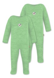 Zeige Details für 2er Pack Baby Merino Strampler „Levin" Grün Bild von 2er Pack Baby Merino Strampler „Levin" Grün