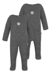 Zeige Details für 2er Pack Baby Merino Strampler „Levin" Anthrazit Bild von 2er Pack Baby Merino Strampler „Levin" Anthrazit