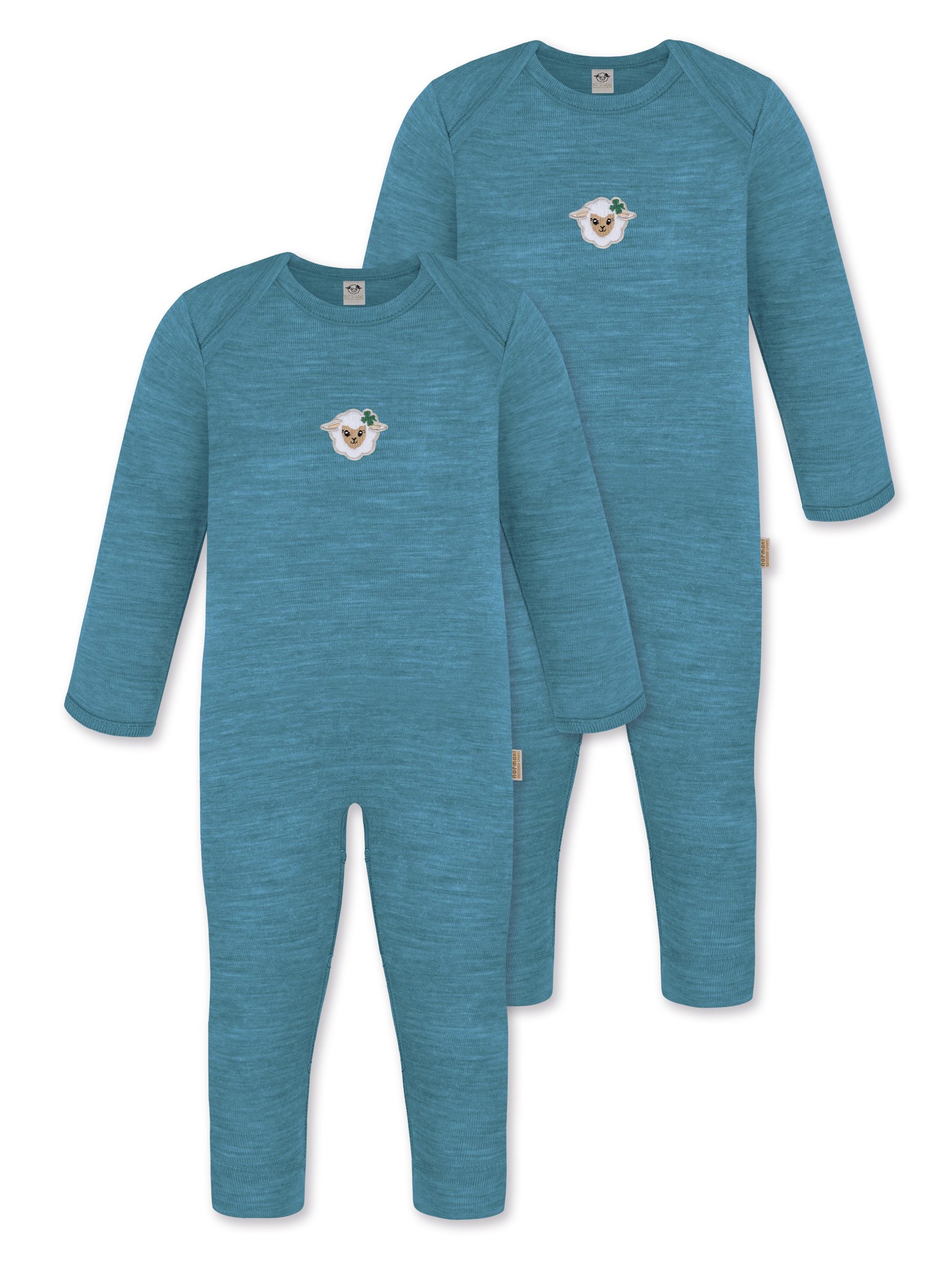 Bild von 2er Pack Baby Merino Strampler „Waverly" Blau
