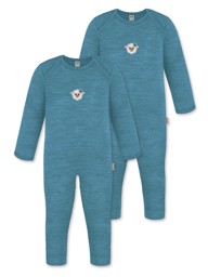 Zeige Details für 2er Pack Baby Merino Strampler „Waverly" Blau Bild von 2er Pack Baby Merino Strampler „Waverly" Blau