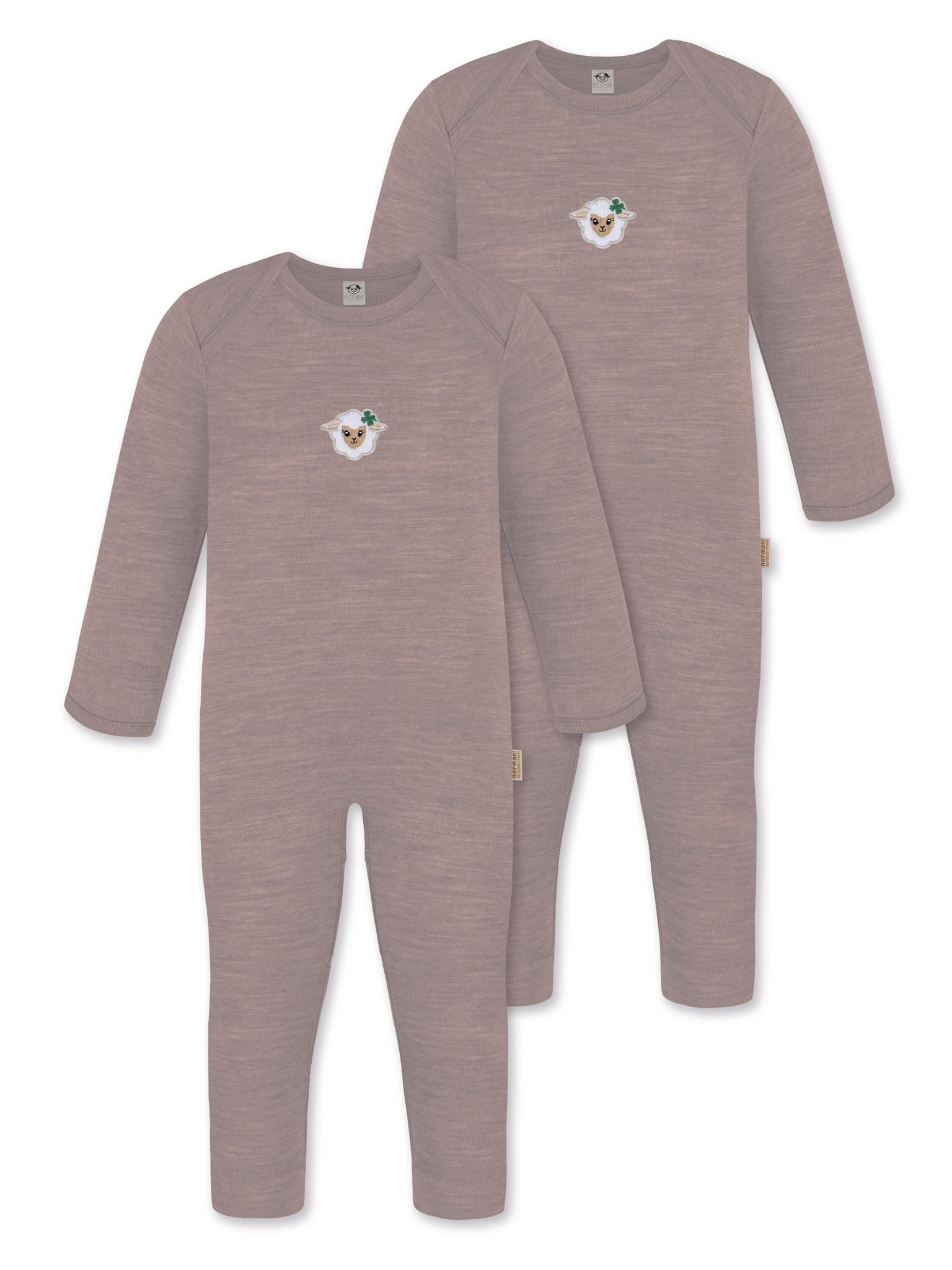Bild von 2er Pack Baby Merino Strampler „Waverly" Rosa