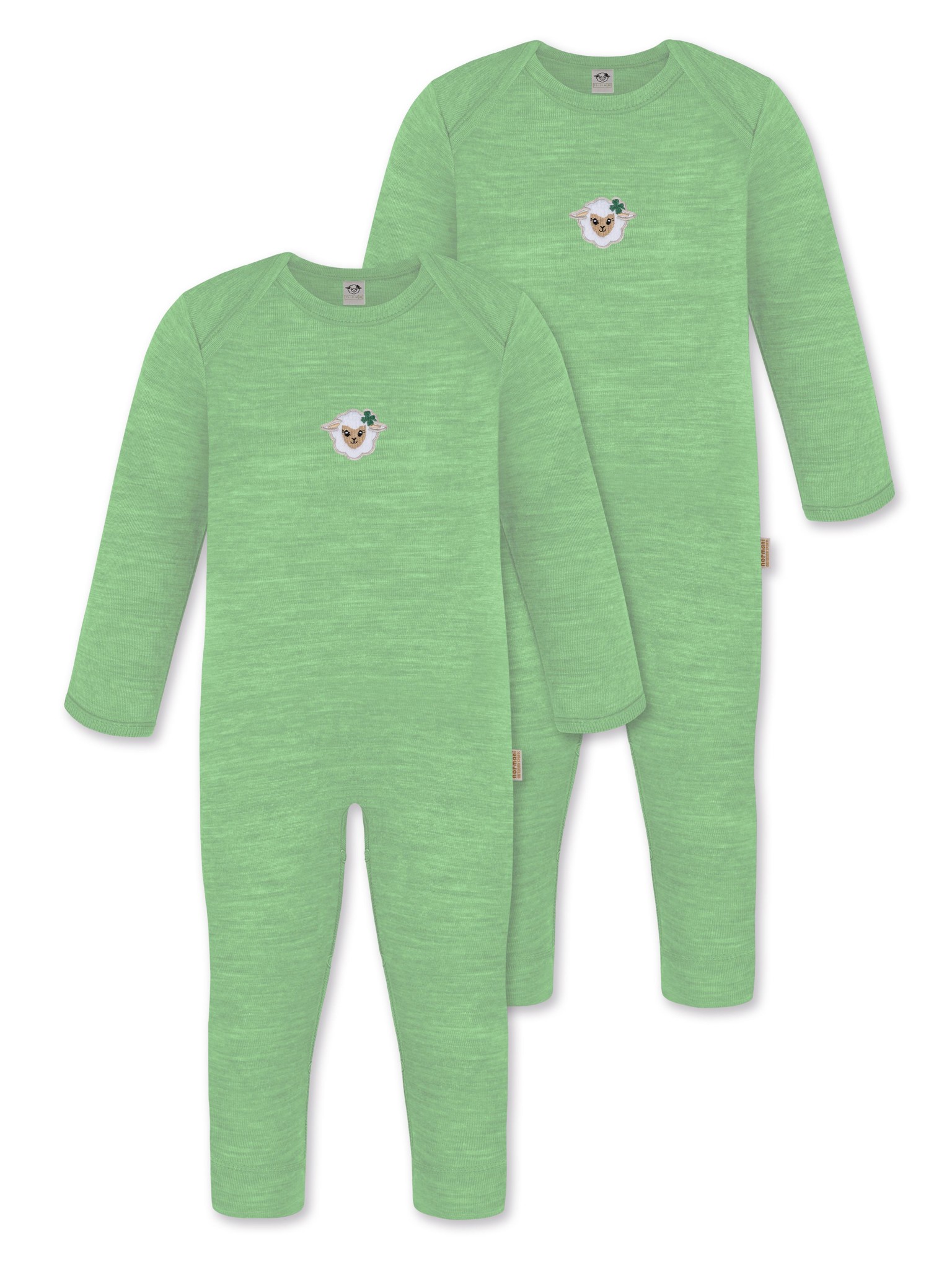 Bild von 2er Pack Baby Merino Strampler „Waverly" Grün