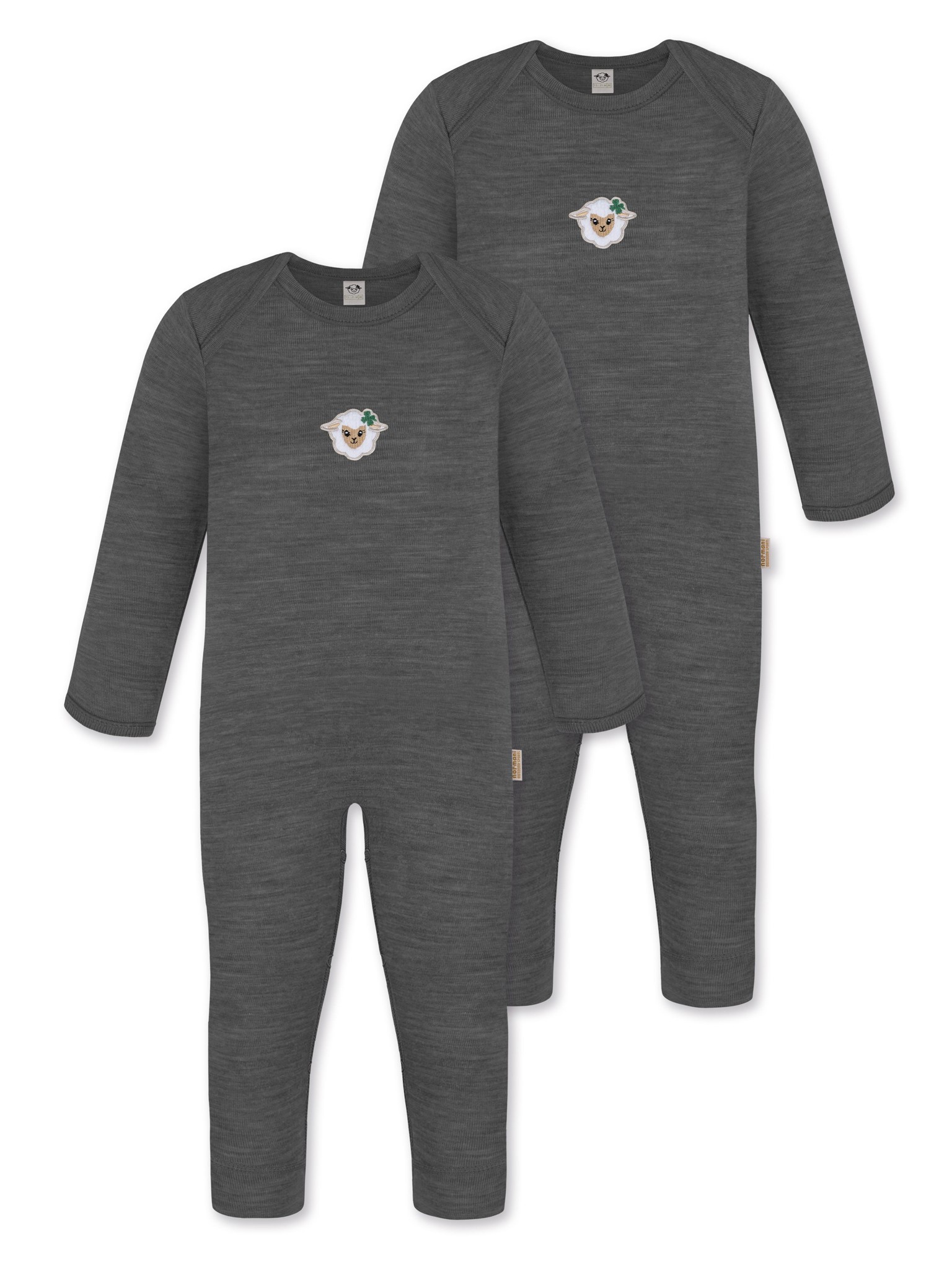 Bild von 2er Pack Baby Merino Strampler „Waverly" Anthrazit