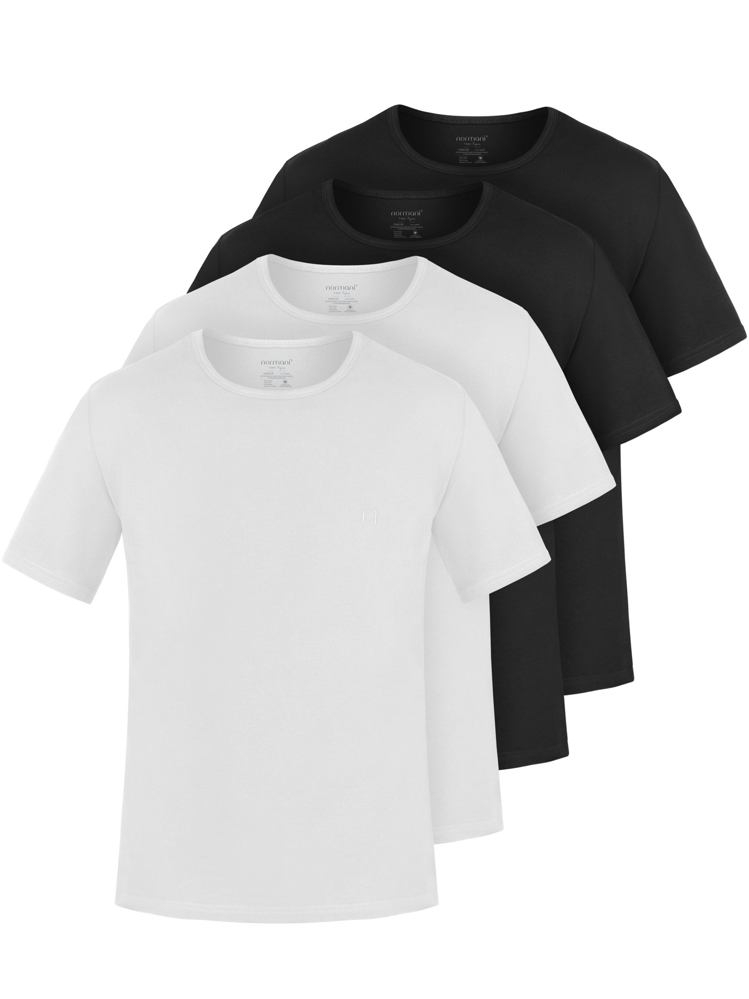 Bild von 4er Set Herren T-Shirt aus Bio-Baumwolle „Nyons“ Schwarz/Schwarz/Weiß/Weiß