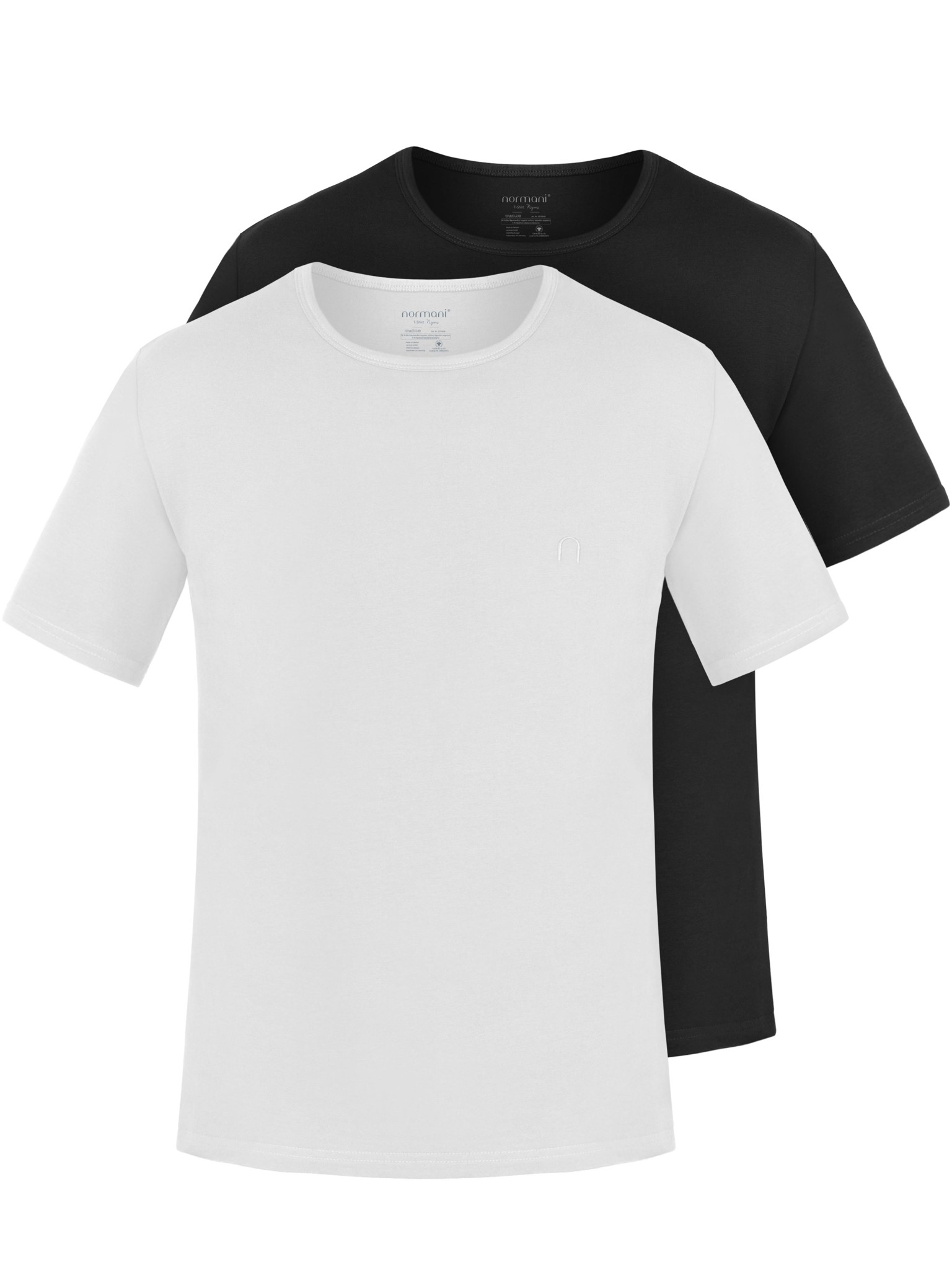 Bild von 2er Set Herren T-Shirts aus Bio-Baumwolle „Nyons“ Schwarz/Weiß