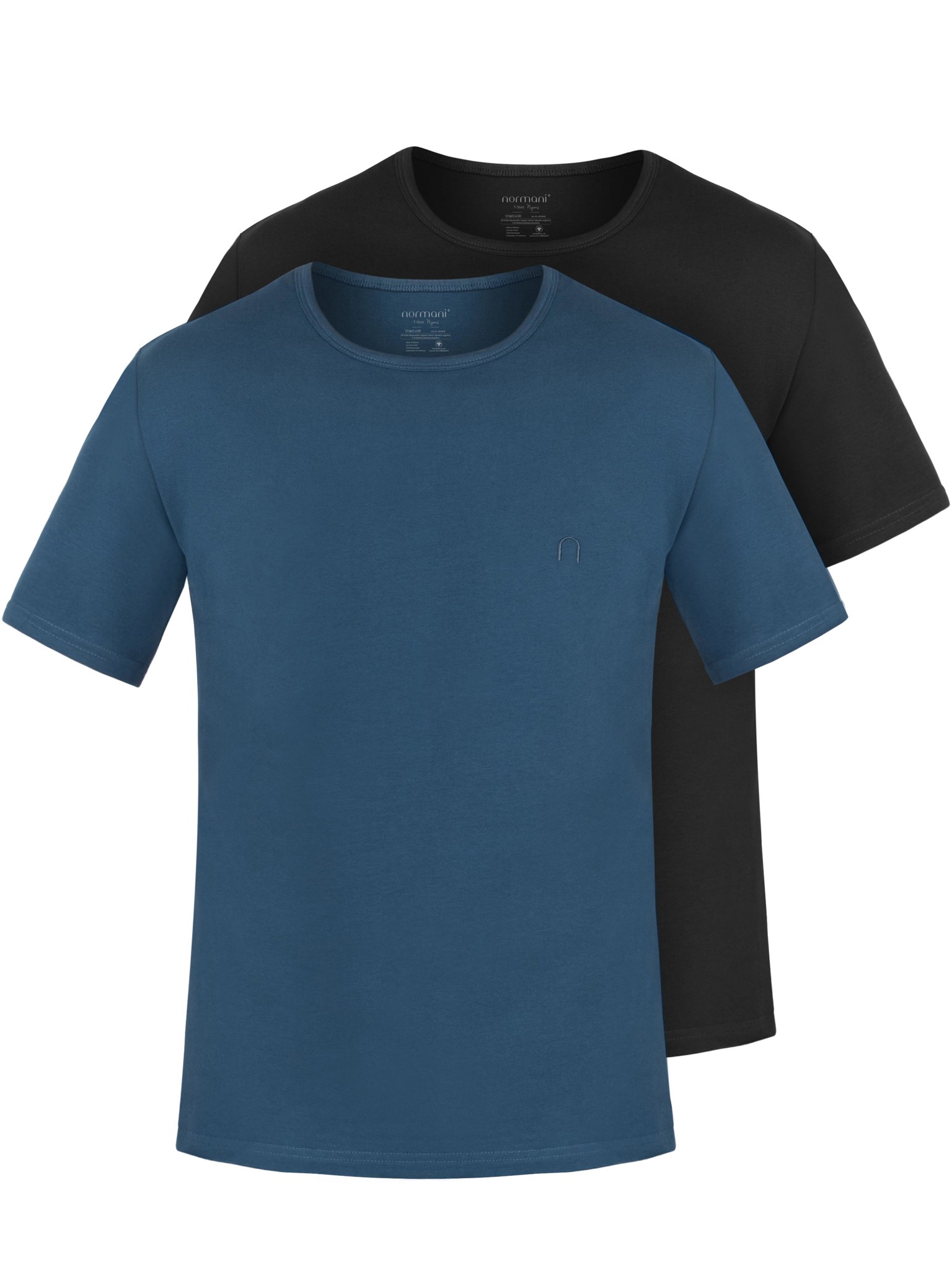 Bild von 2er Set Herren T-Shirts aus Bio-Baumwolle „Nyons“ Marine/Schwarz