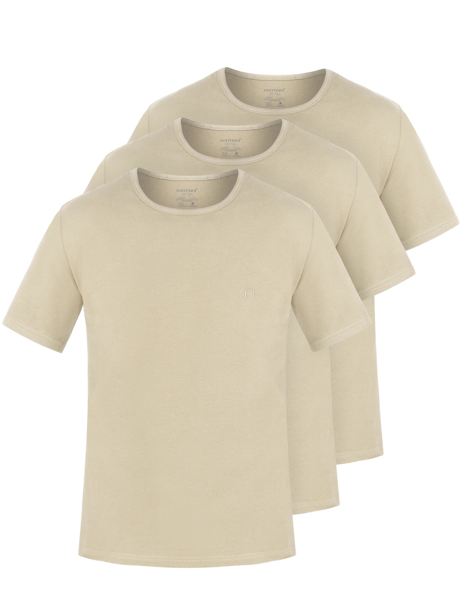Bild von 3er Set Herren T-Shirts aus Bio-Baumwolle „Nyons“ Beige
