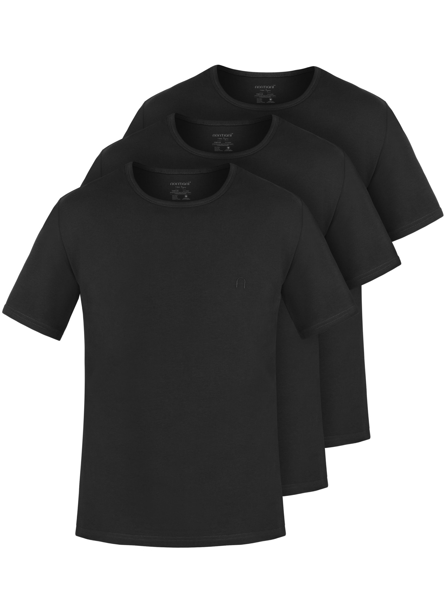 Bild von 3er Set Herren T-Shirts aus Bio-Baumwolle „Nyons“ Schwarz