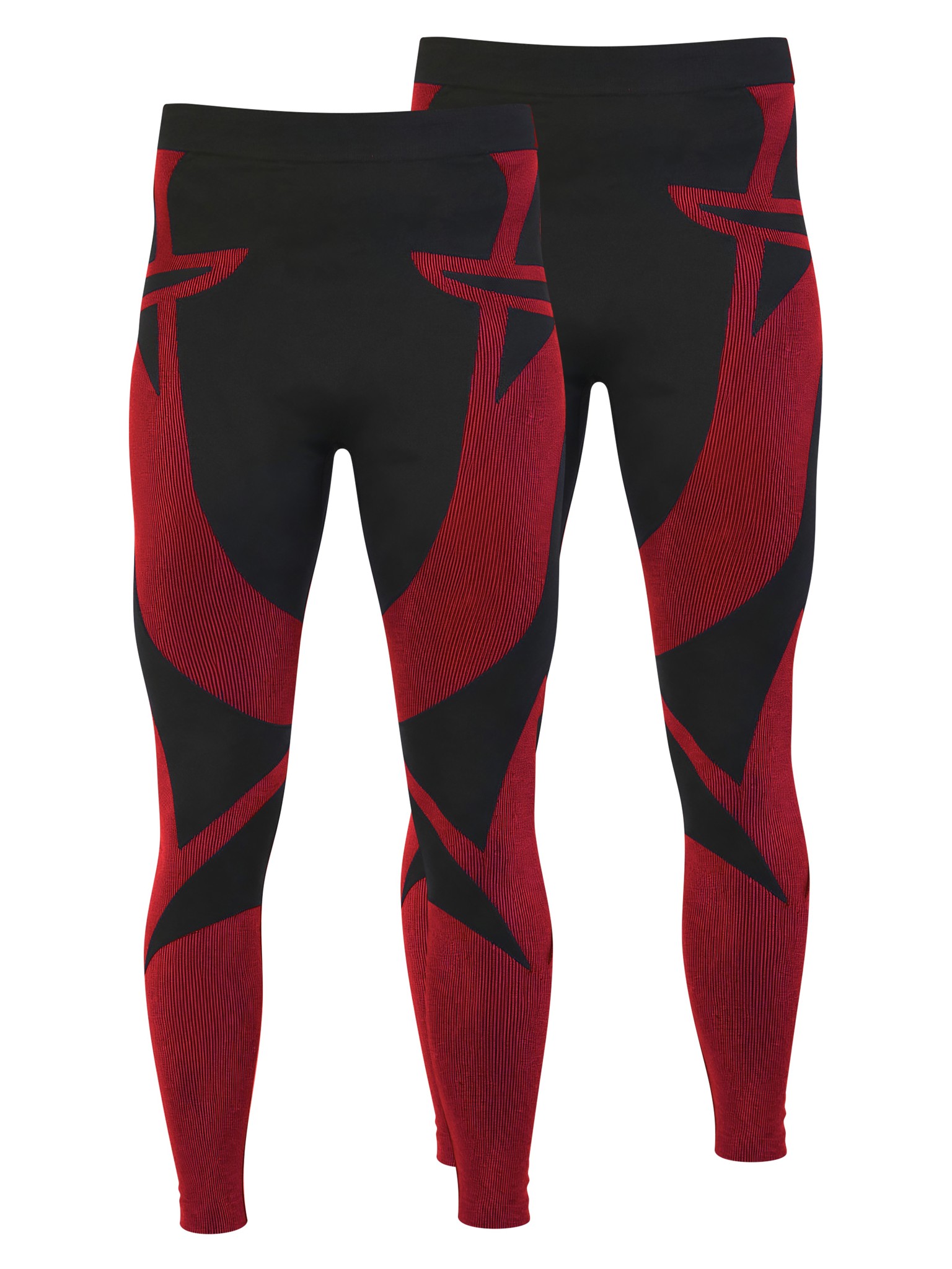 Bild von 2 x Thermounterhose Lange Skiunterwäsche für Herren Schwarz/Rot