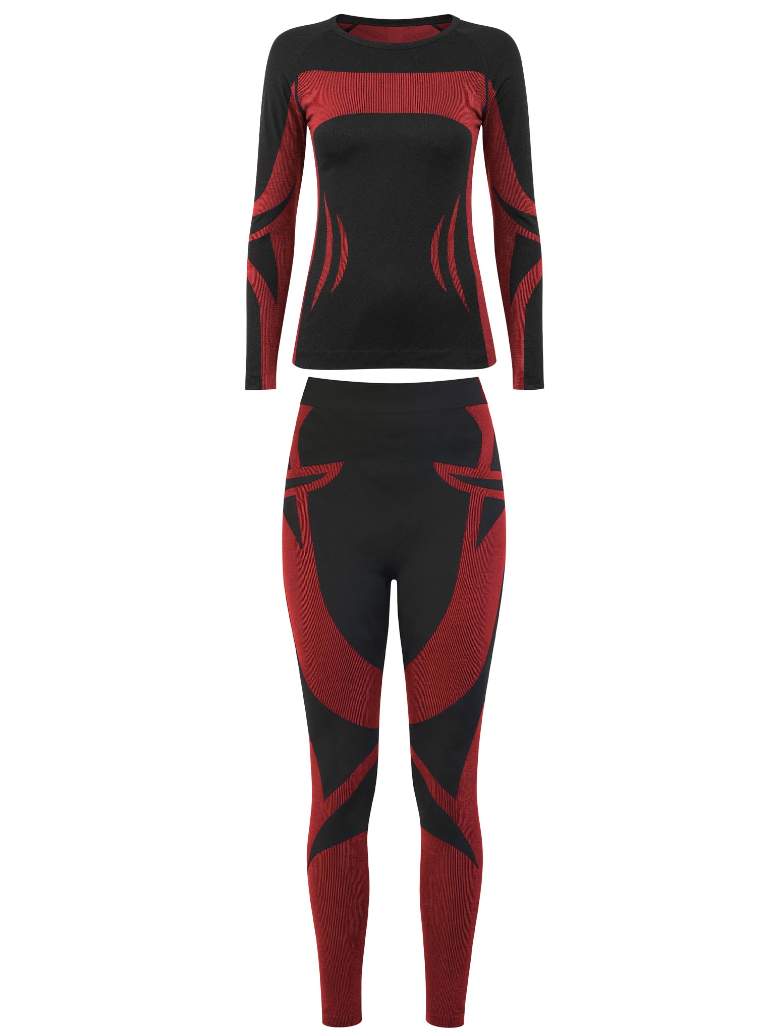 Bild von Sport-Funktionsunterwäsche-Garnitur für Damen Schwarz/Rot