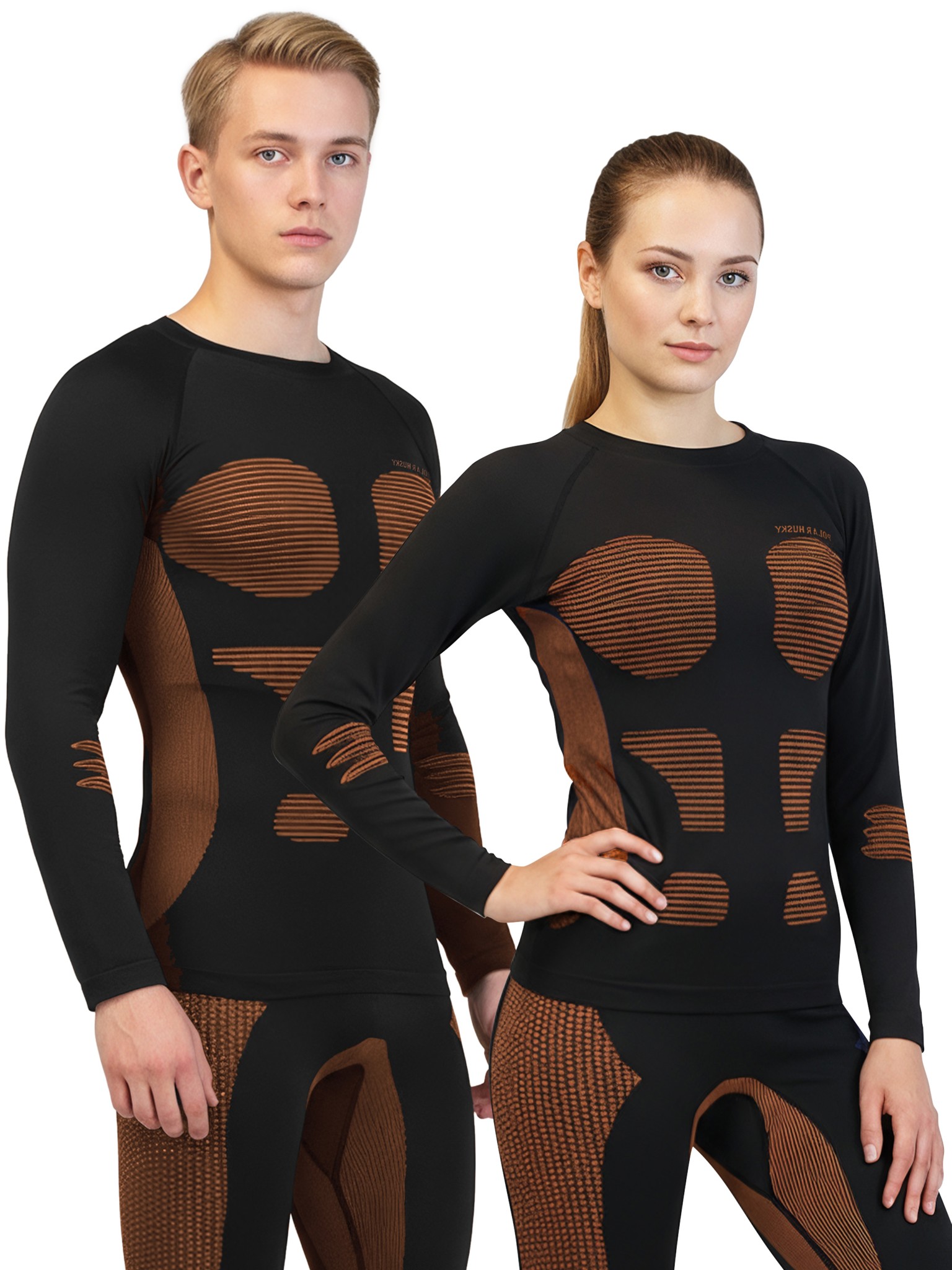 Bild von Thermooberteil Thermoshirt langarm für Damen und Herren Orange