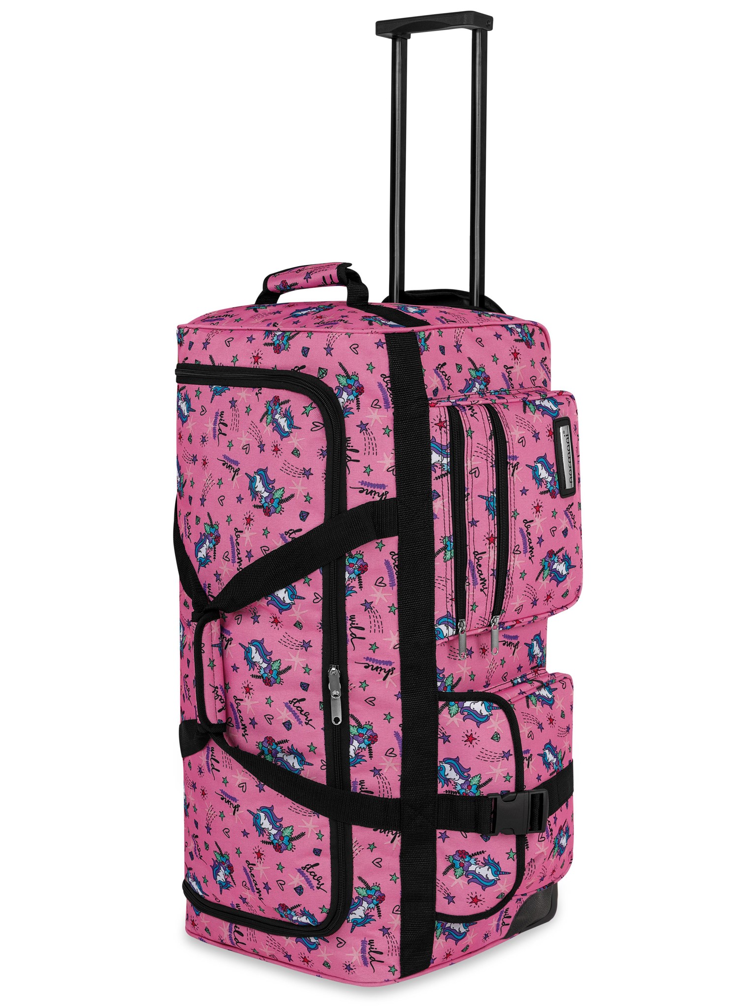 Bild von Reisetasche mit 3 Rollen 80 Liter Einhorn Pink