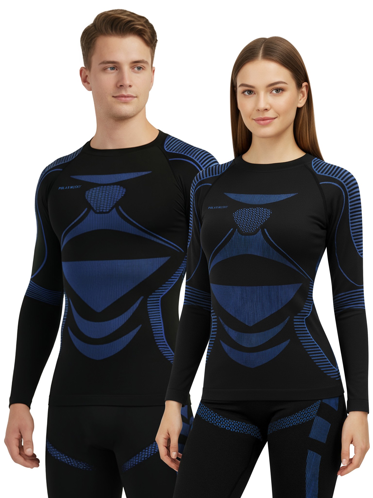 Bild von 1x Thermooberteil Thermoshirt langarm für Damen und Herren Blau