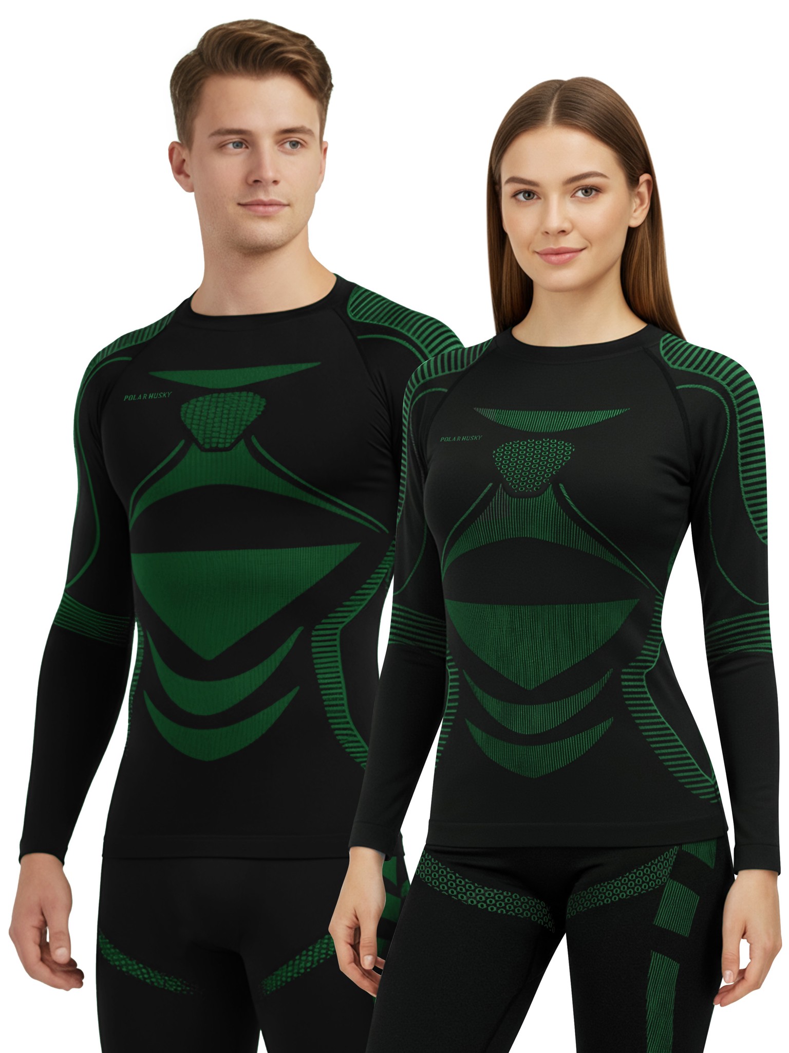 Bild von 1x Thermooberteil Thermoshirt langarm für Damen und Herren Grün