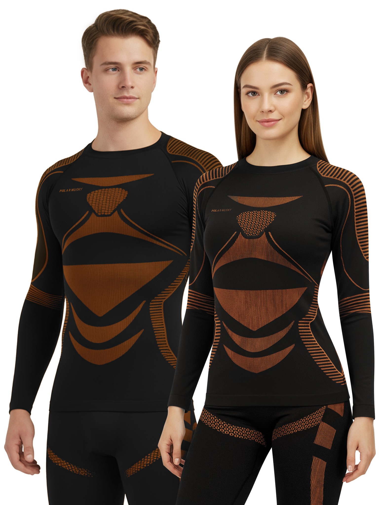 Bild von 1x Thermooberteil Thermoshirt langarm für Damen und Herren Orange