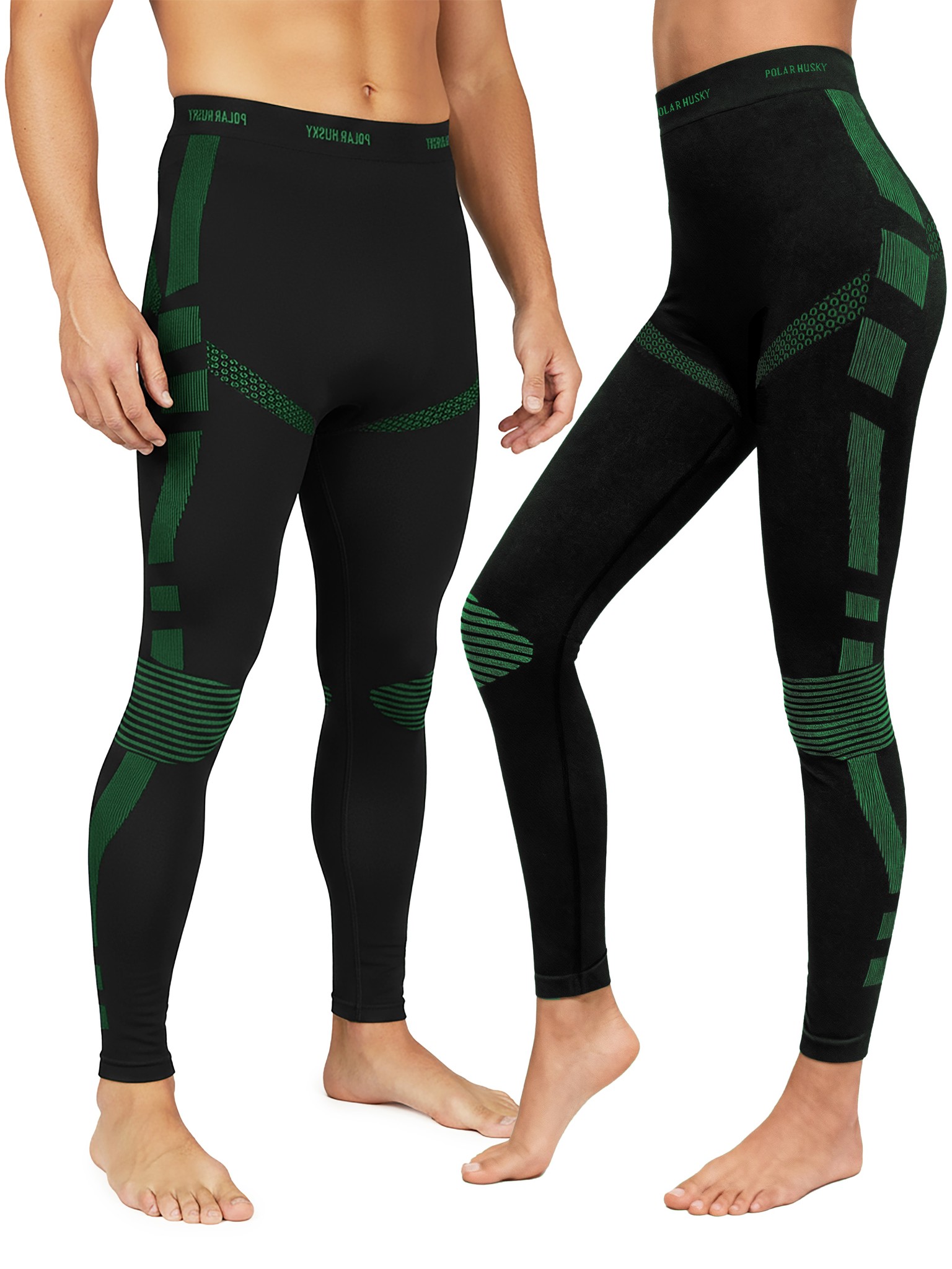 Bild von 1x Thermohose Lange Thermounterhose für Damen und Herren Grün