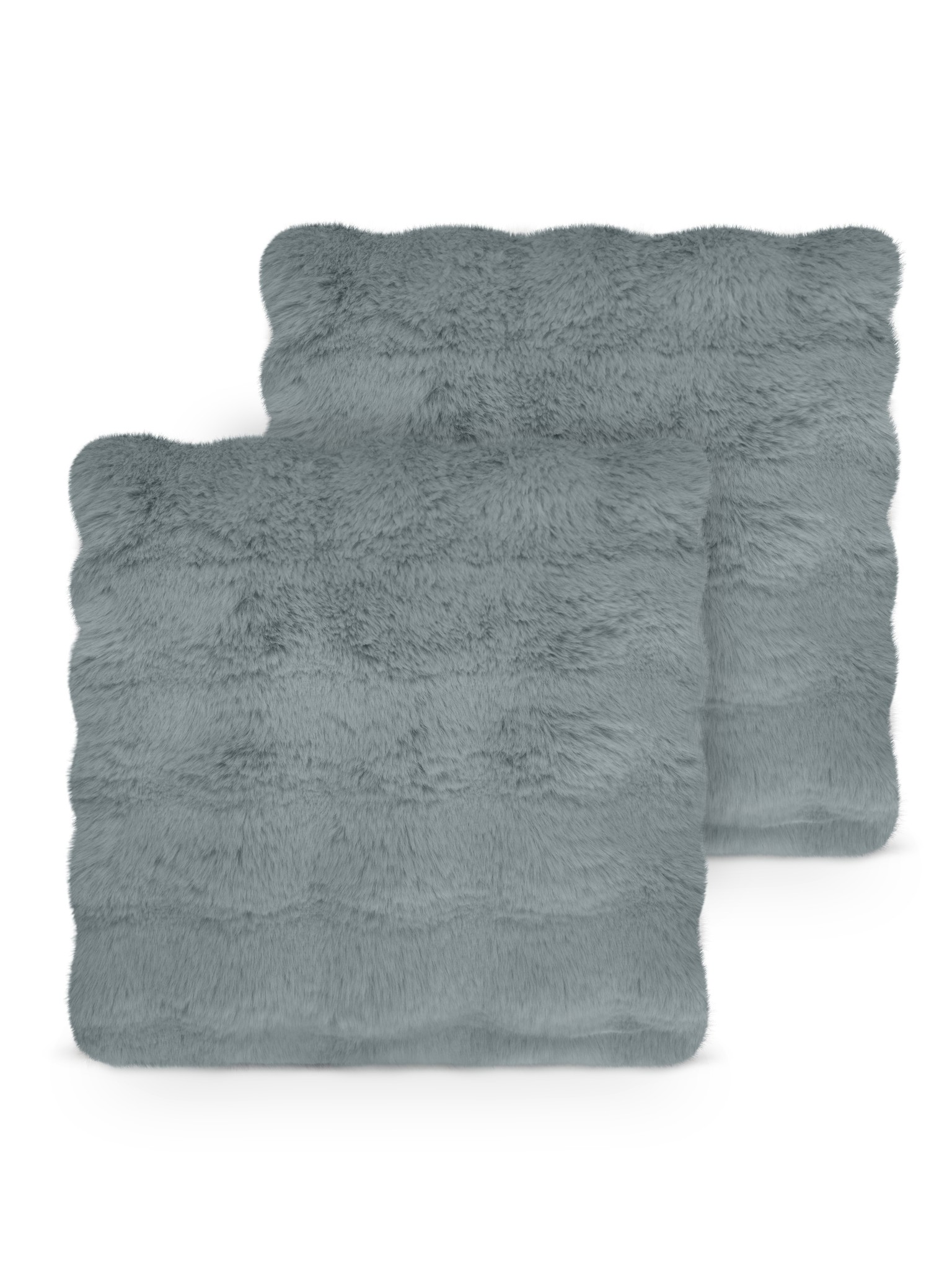 Bild von 2 Kissenbezüge aus Fellimitat 45x45 cm „Milan“ Dunkelgrau