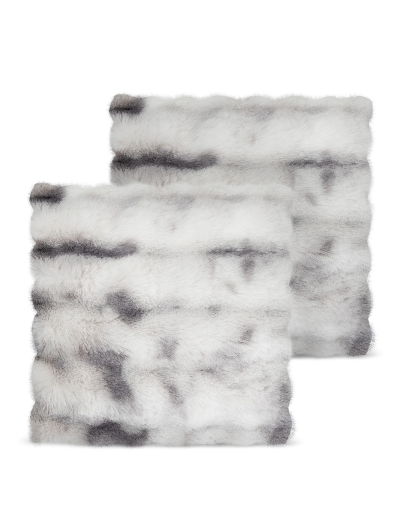 Bild von 2 Kissenbezüge aus Fellimitat 45x45 cm „Milan“ Hellgrau