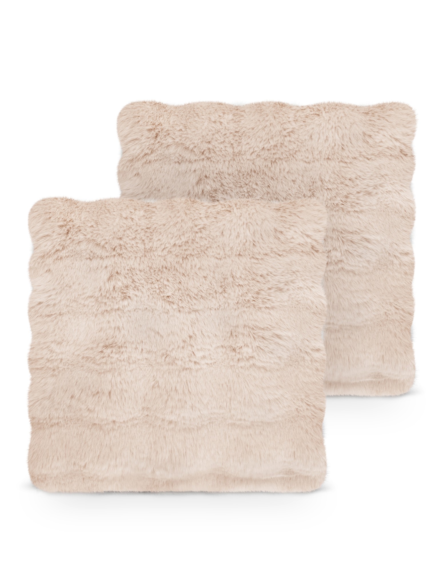 Bild von 2 Kissenbezüge aus Fellimitat 45x45 cm „Milan“ Taupe