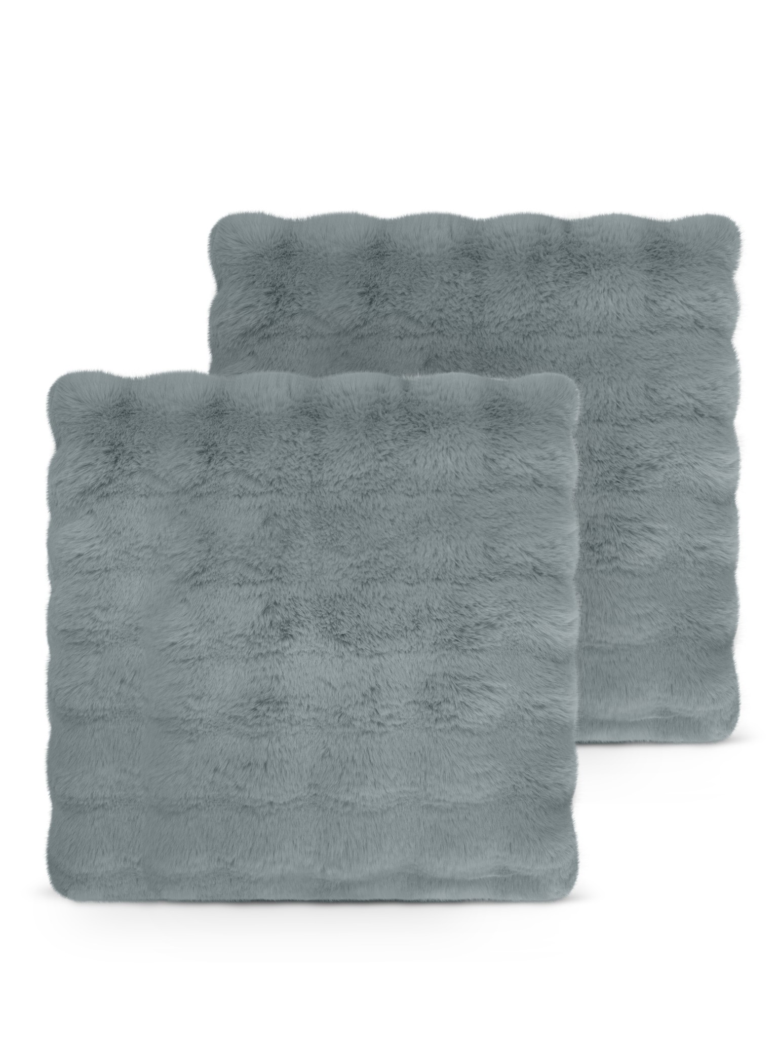 Bild von 2 Kissenbezüge aus Fellimitat 60x60 cm „Milan“ Dunkelgrau