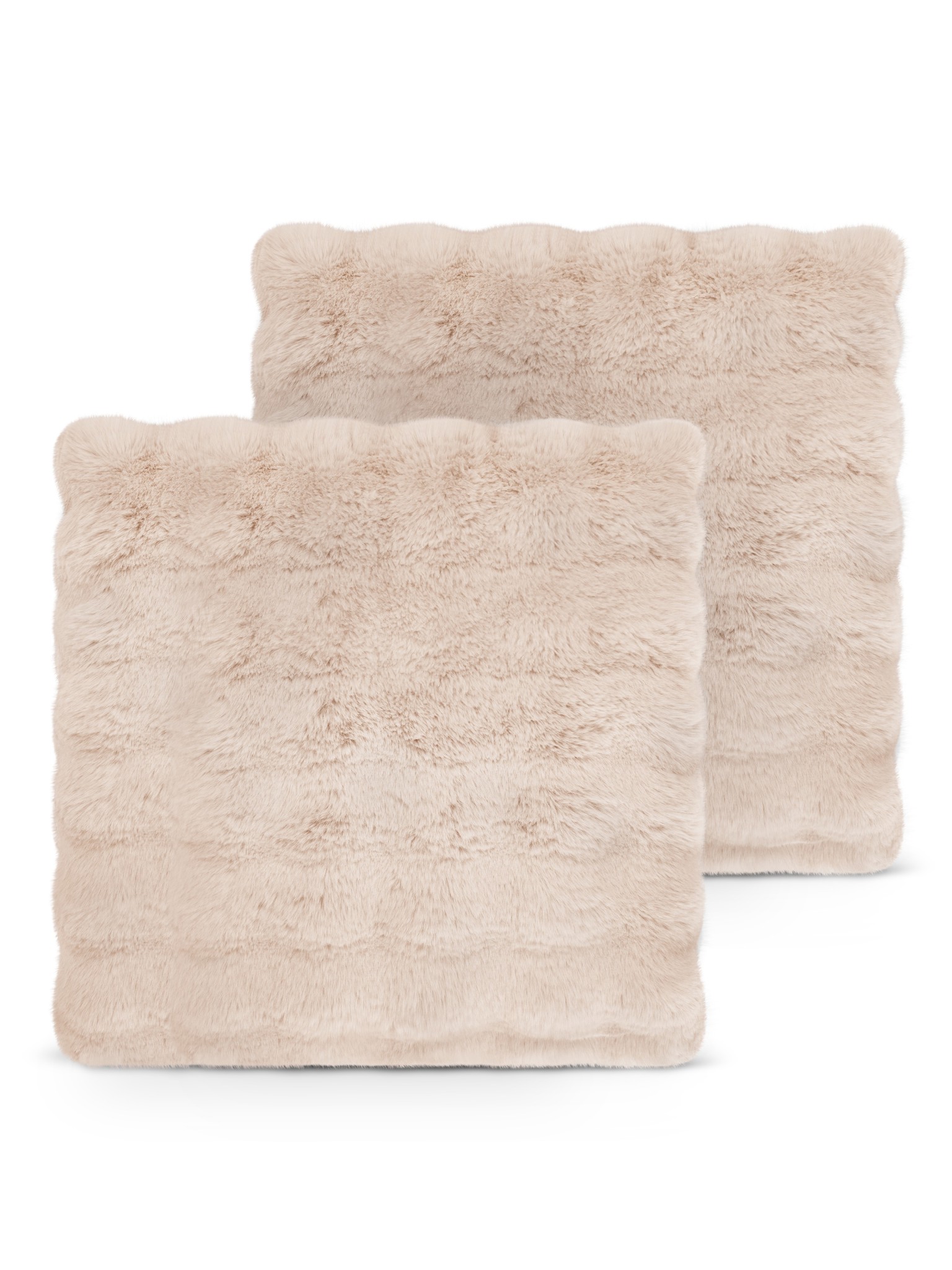 Bild von 2 Kissenbezüge aus Fellimitat 60x60 cm „Milan“ Taupe