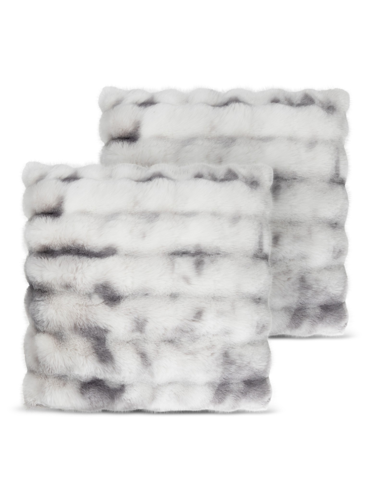 Bild von 2 Kissenbezüge aus Fellimitat 60x60 cm „Milan“ Hellgrau