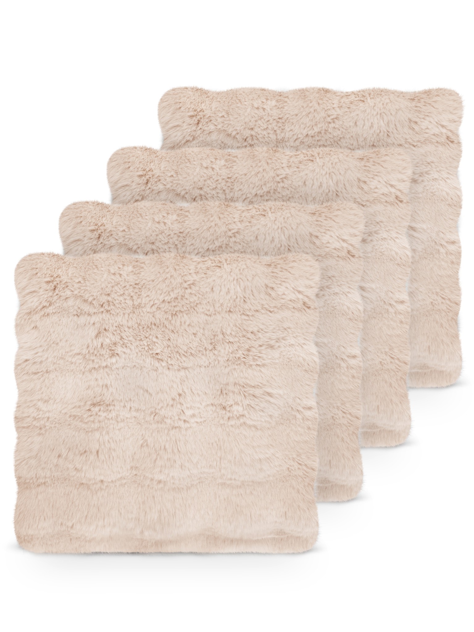 Bild von 4er Set Kissenbezüge aus Fellimität 45x45 cm „Milan“ Taupe