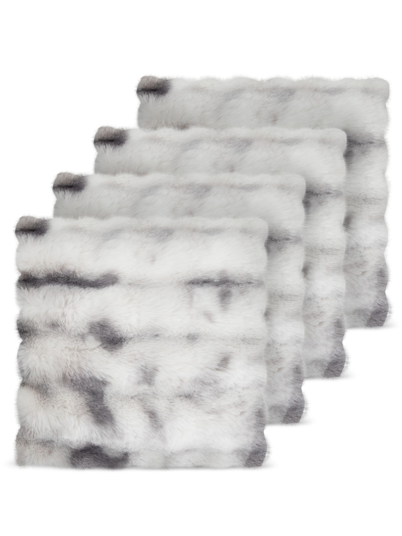 Bild von 4er Set Kissenbezüge aus Fellimität 45x45 cm „Milan“ Hellgrau