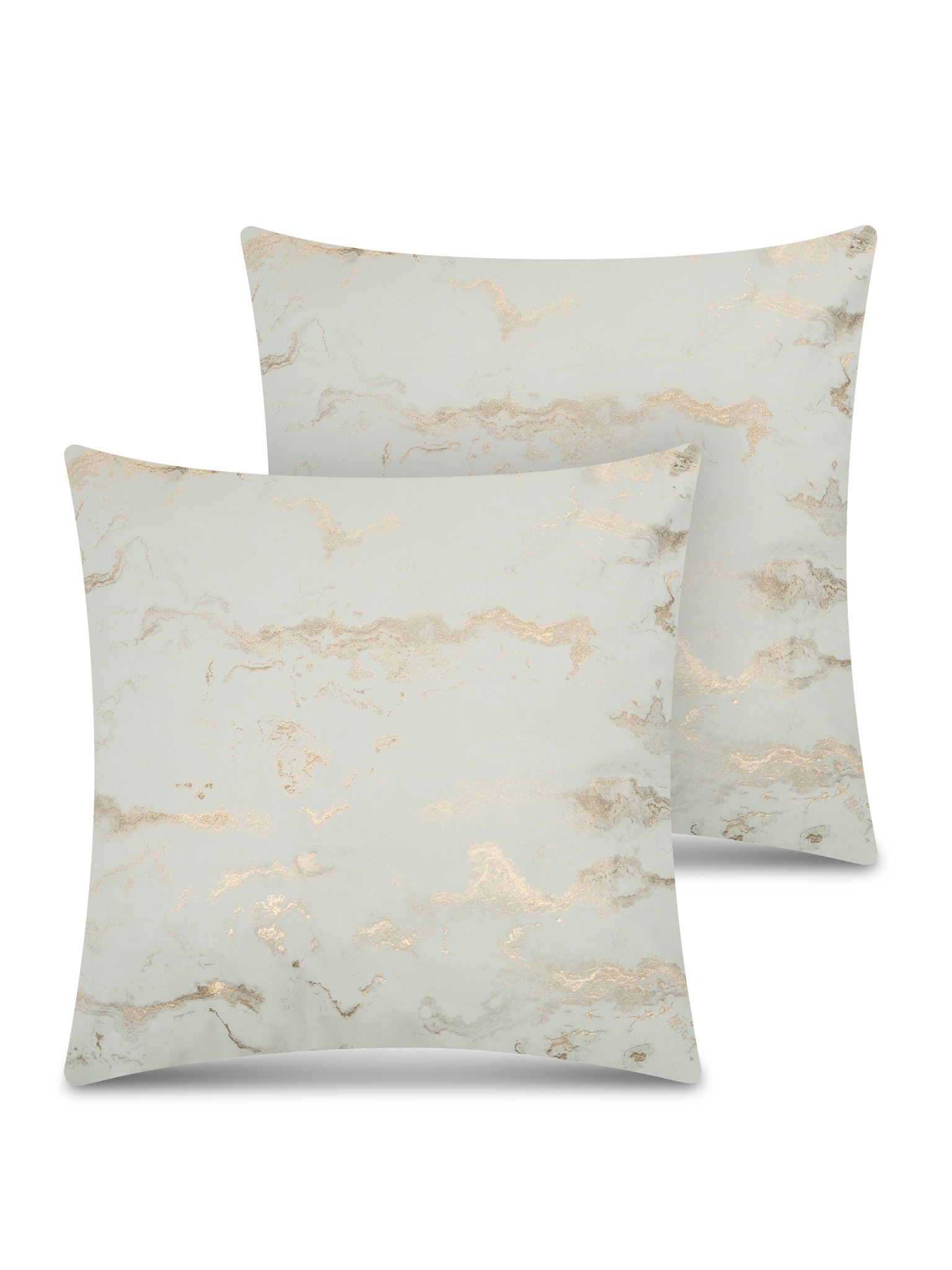 Bild von 2 Kissenbezüge mit Marmordesign 45x45 cm „Carrara“ Gold