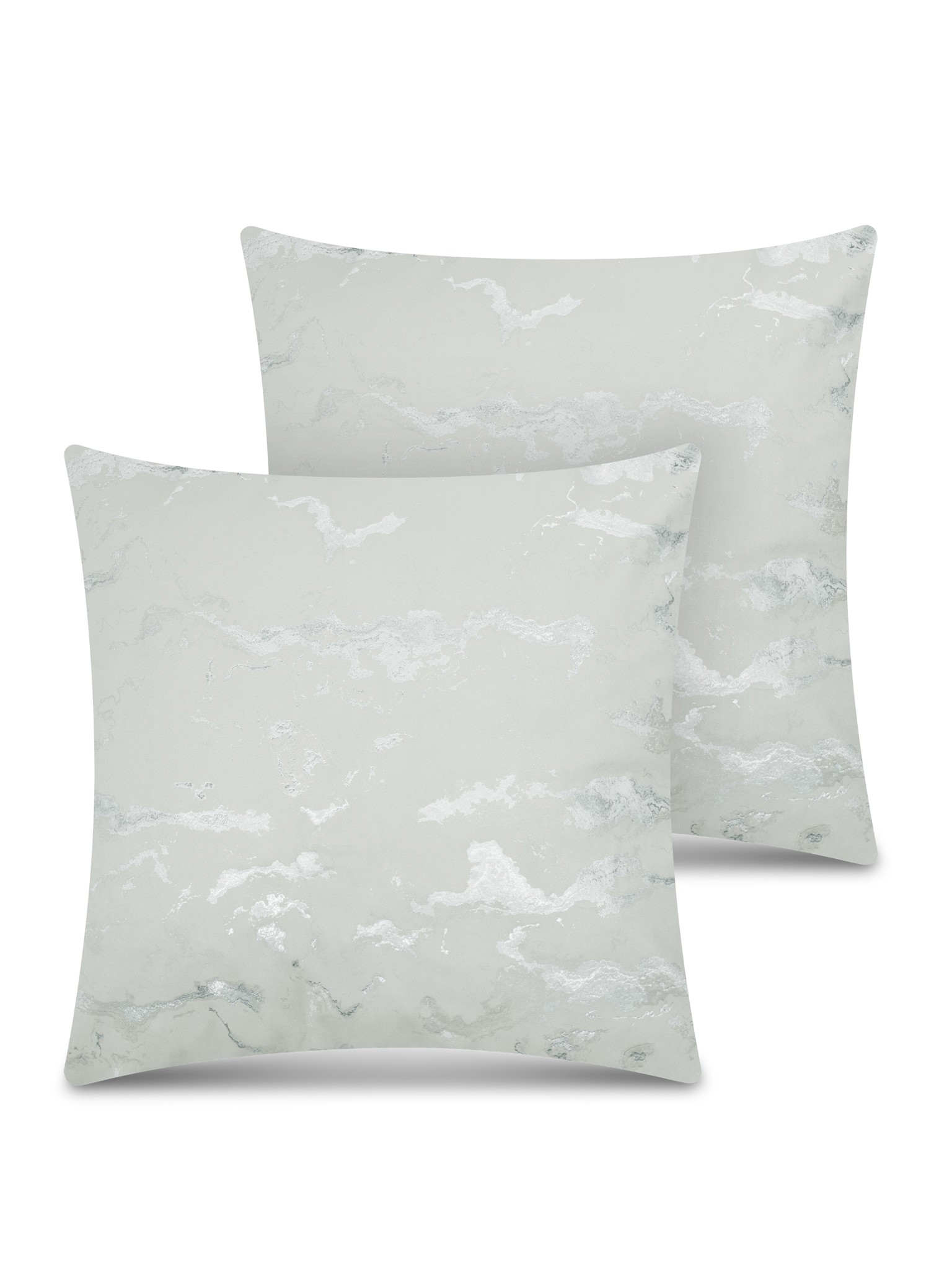 Bild von 2 Kissenbezüge mit Marmordesign 45x45 cm „Carrara“ Silber