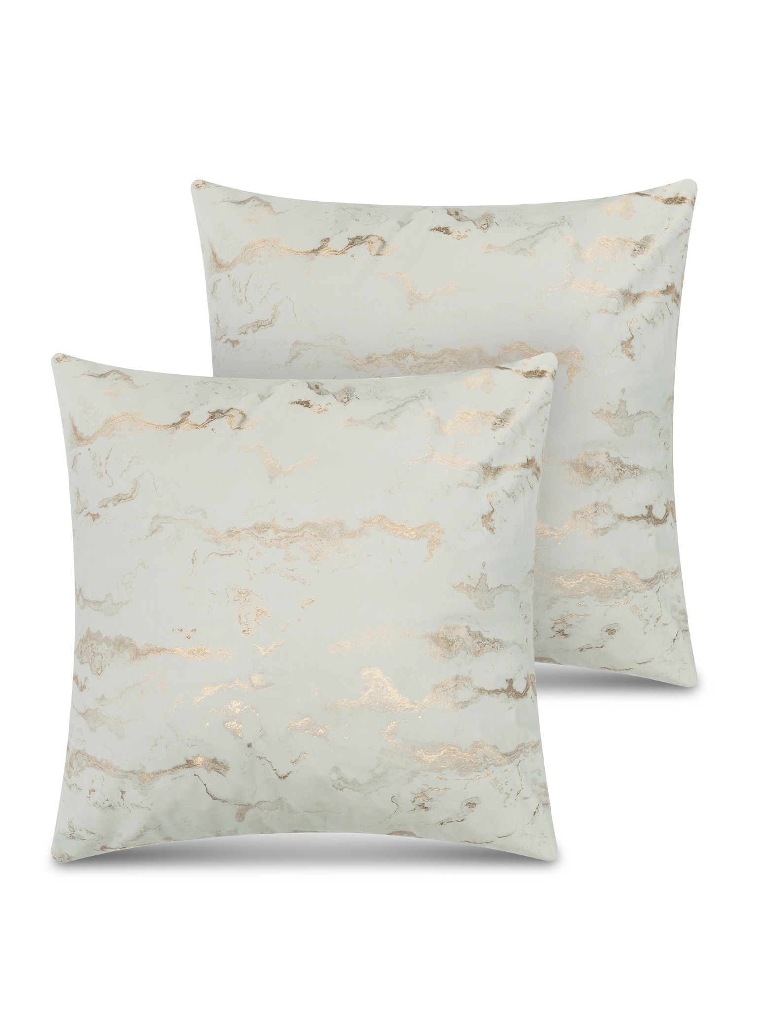 Bild von 2 Kissenbezüge mit Marmordesign 60x60 cm „Carrara“ Gold