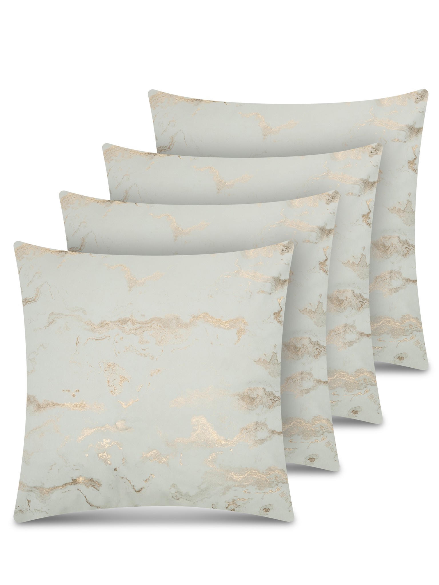Bild von 4er Set Kissenbezüge mit Marmordesign 45x45cm „Carrara“ Gold