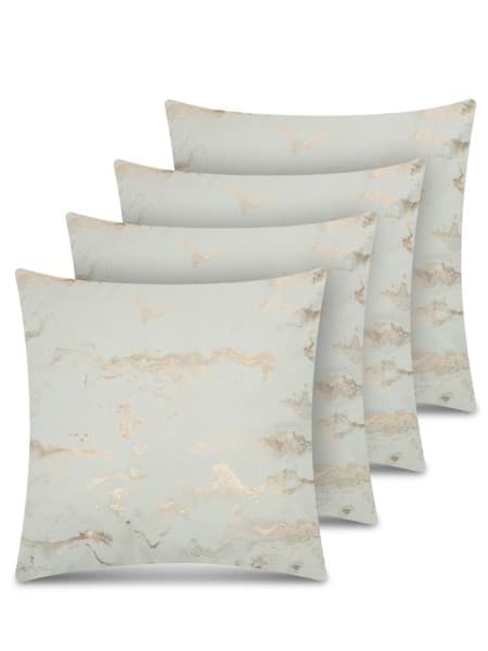 . 4er Set Kissenbezüge mit Marmordesign 45x45cm „Carrara“