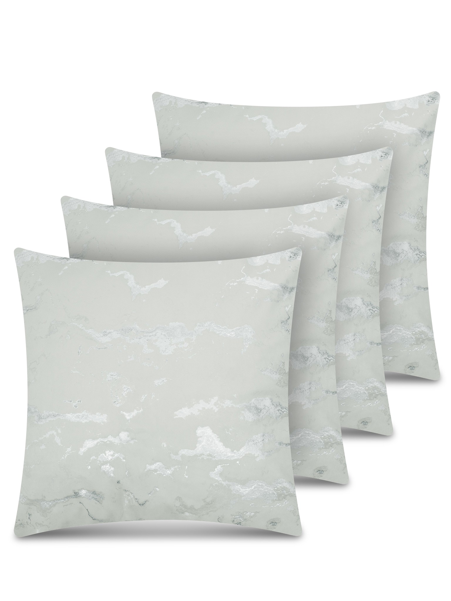 Bild von 4er Set Kissenbezüge mit Marmordesign 45x45cm „Carrara“ Silber
