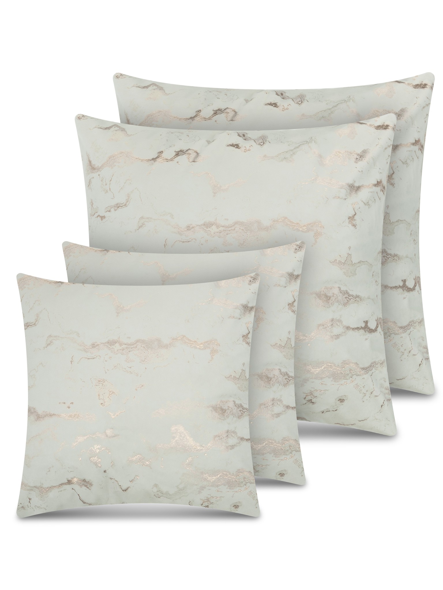 Bild von 4 Kissenbezüge mit Marmordesign 2x 45x45 cm, 2x 60x60 cm „Carrara“ Rosa