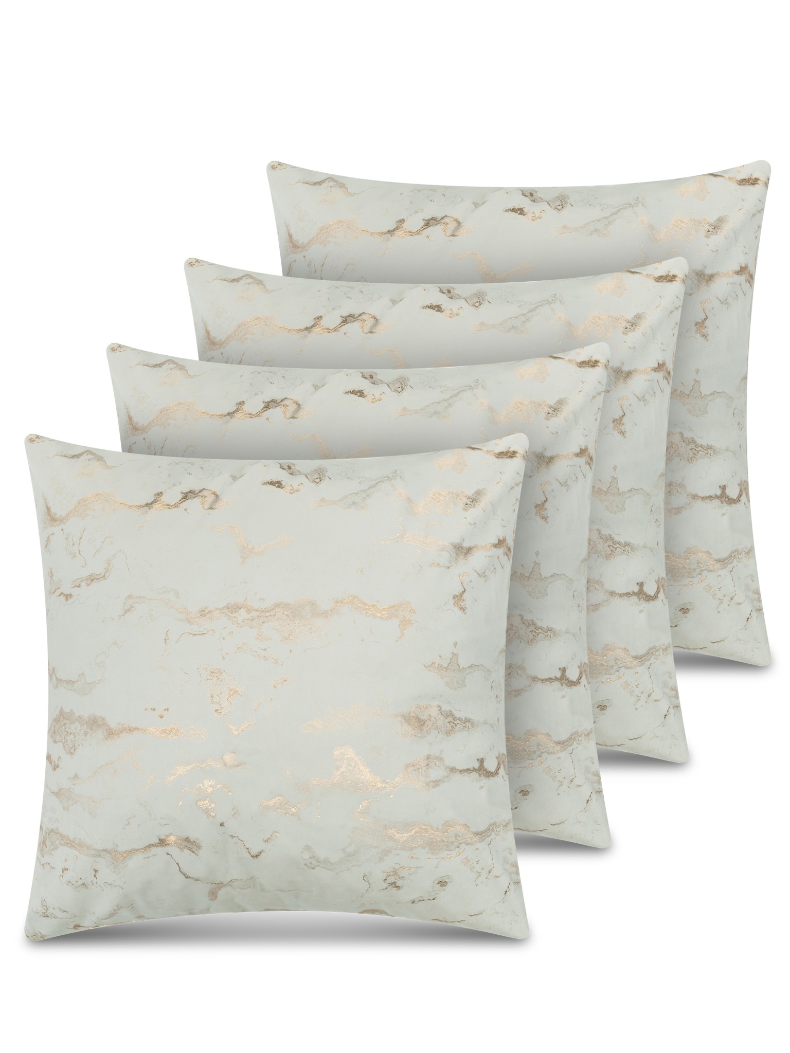 Bild von 4er Set Kissenbezüge mit Marmordesign 60x60cm „Carrara“ Gold