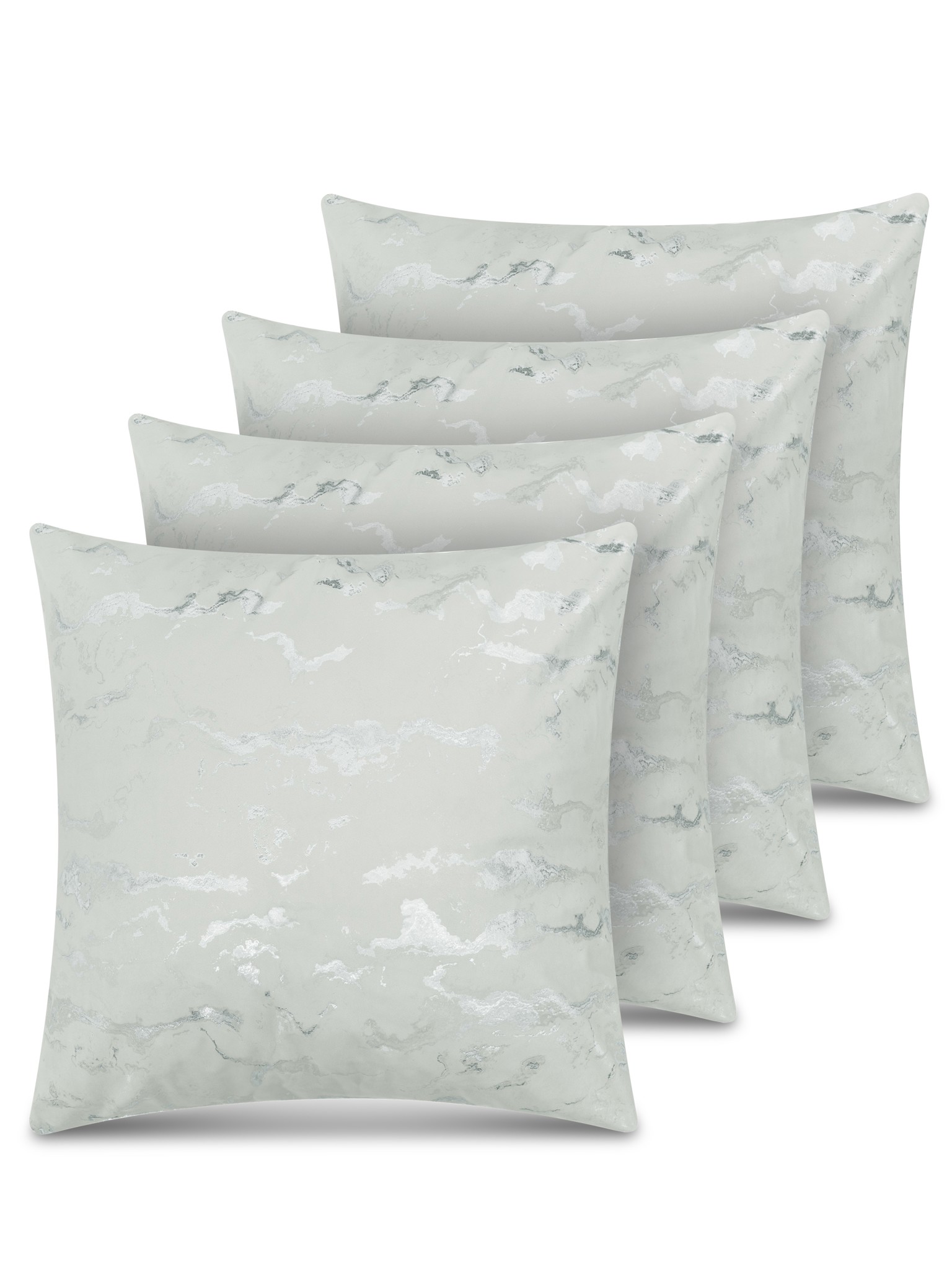 Bild von 4er Set Kissenbezüge mit Marmordesign 60x60cm „Carrara“ Silber
