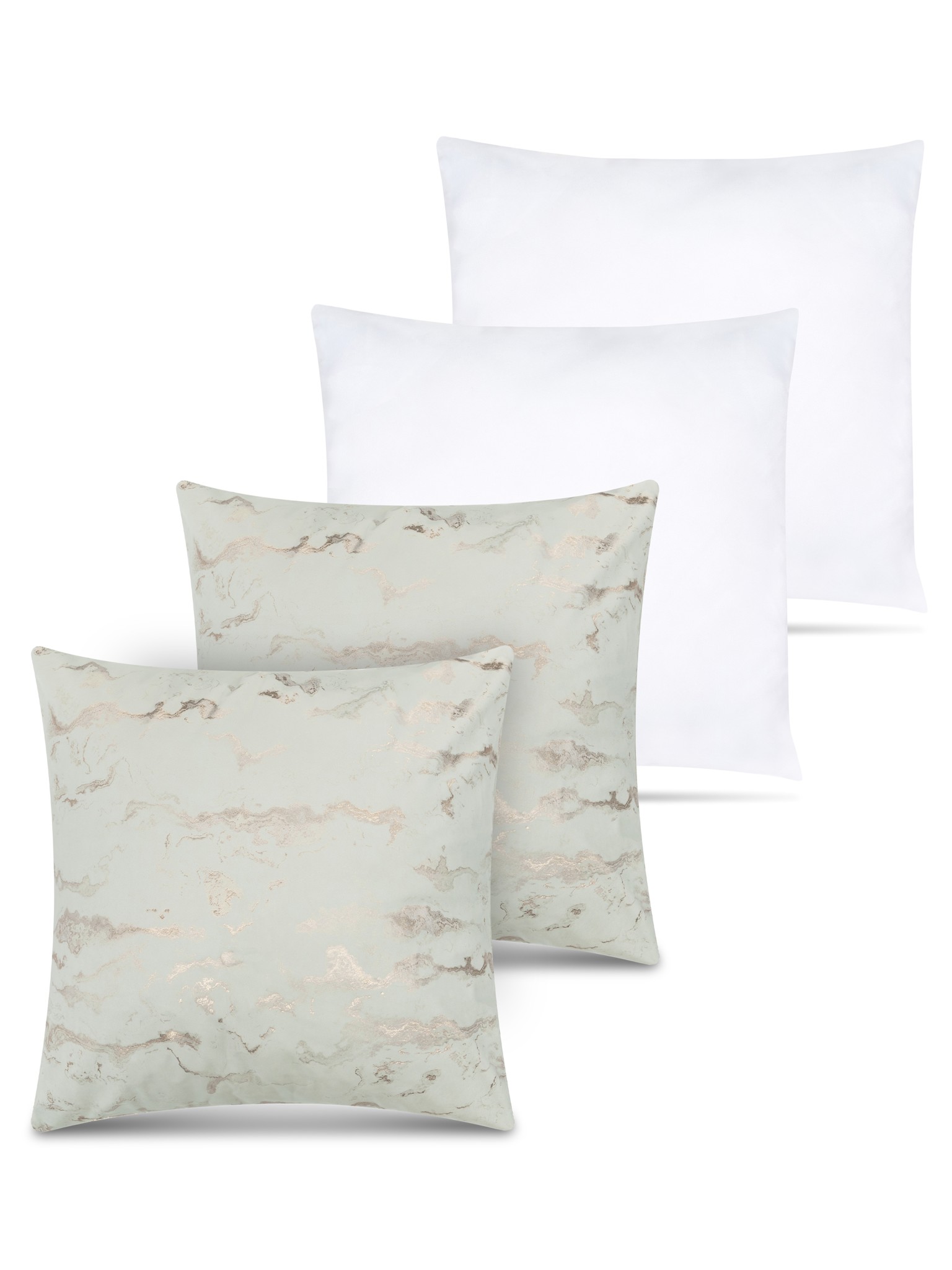 Bild von 2 Kissenbezüge mit Marmordesign + Füllungen 60x60 cm Rosa